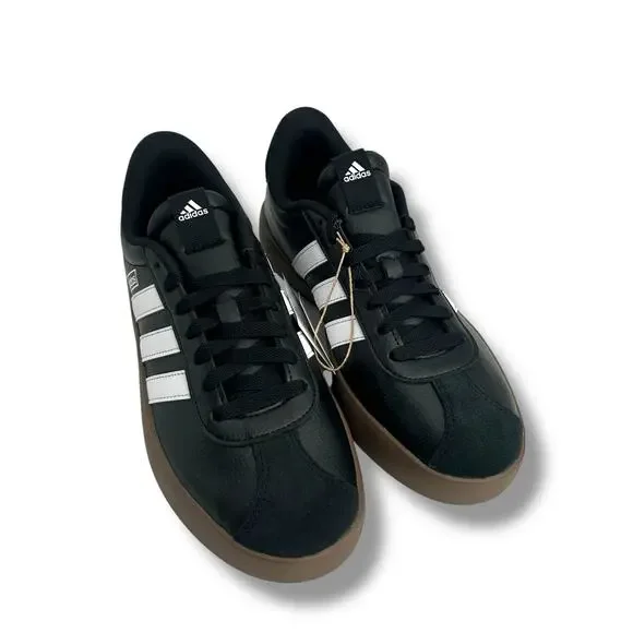 NEW Adidas Women's VL Court 3.0 Sneakers Size 8 Black Leather Low Top Casual - Picture 9 of 13
